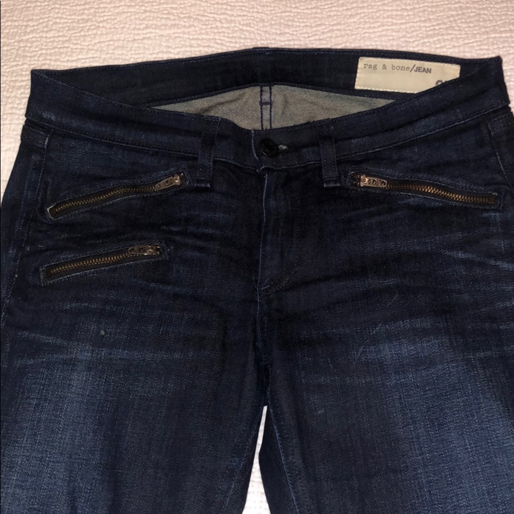 Rag and bone jeans with zippers